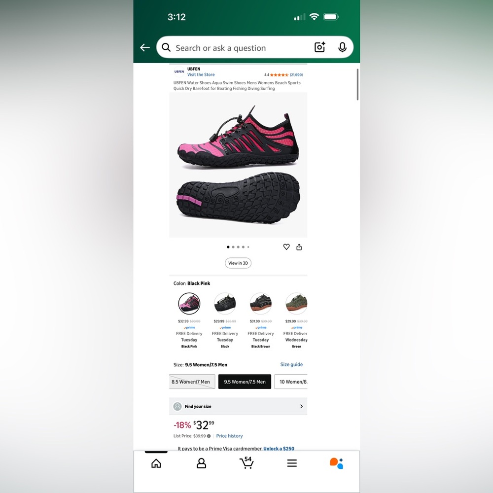 Women's Black Pink water  Shoes